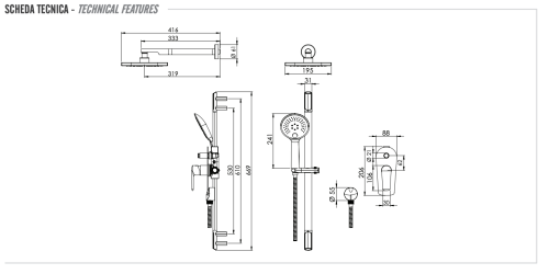 Душевая система Remer Vanity V09S01 встраиваемая в стену - фото 2