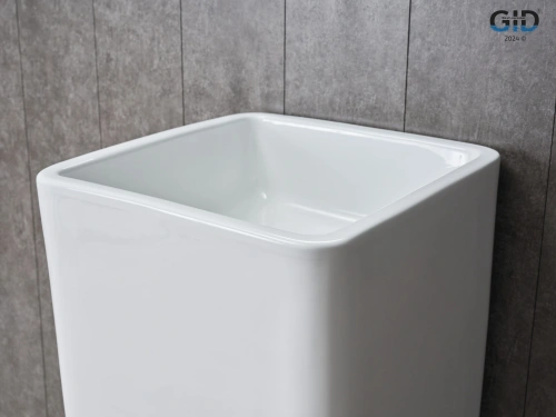 Раковина керамическая Gid Autonomo 81119 41х41 напольная цвет белый без отверстий под смеситель - фото 4