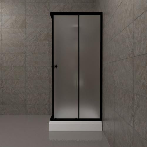 Душевой уголок Тритон Вента Щ0000064629 90х90 стекло матовое профиль черный с поддоном - фото 5