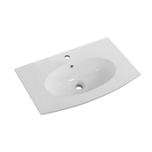 Раковина керамическая Cezares COMFORT 50132 75х55 подвесная цвет белый глянцевый 1 отверстие под смеситель - фото 2