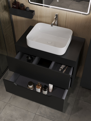 Тумба с раковиной Orange Line Li-80TubMDF+B05-500W 81х46х68 - фото 4