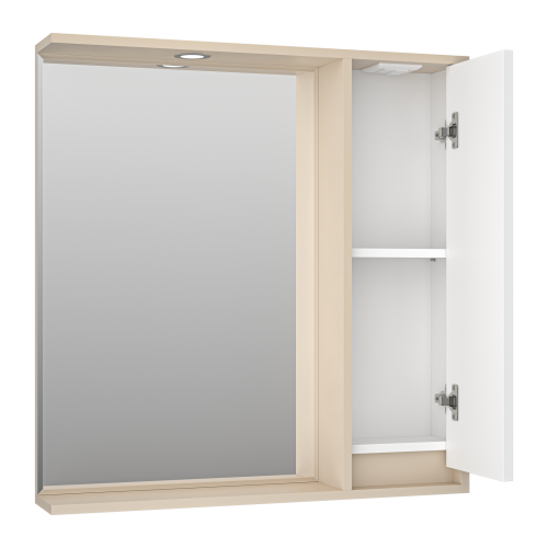 Зеркало-шкаф Brevita Balaton BAL-04080-03-01П 78х14х80 подвесной цвет белый/бежевый - фото 4