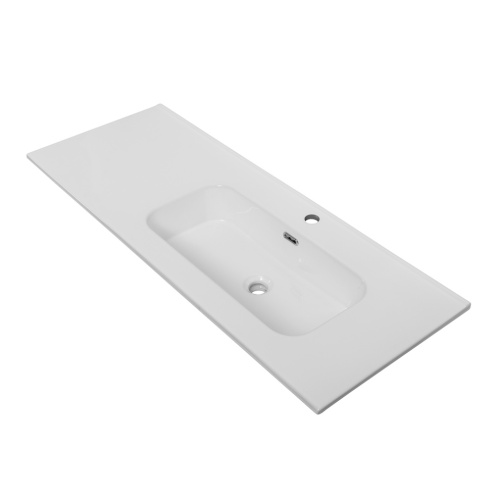 Раковина керамическая Cezares DUET CZR-8095-120-R 121х46 подвесная цвет белый глянцевый 1 отверстие под смеситель - фото 2