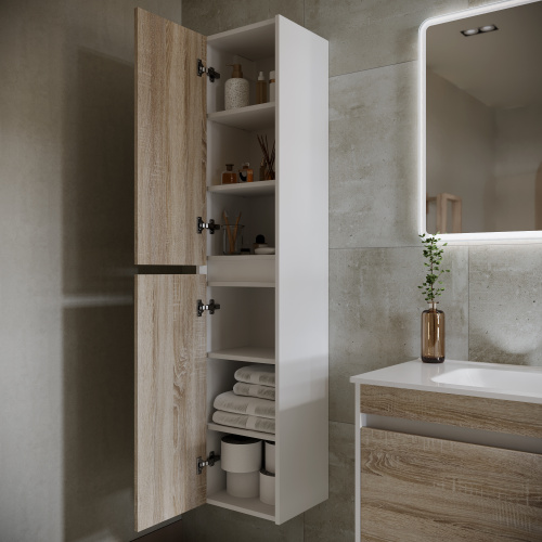 Шкаф-пенал Sancos Smart PSM35E 35х30х160 подвесной цвет дуб бардолино/белый - фото 3