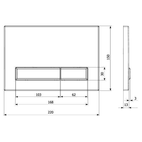 Клавиша смыва механическая KK POL M08 V4 SPP/040/0/K цвет белый/золото - фото 2