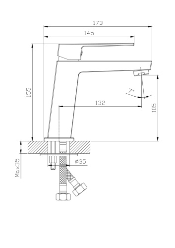 Смеситель Rush Thira TR3635-12White на раковину белый матовый - фото 2