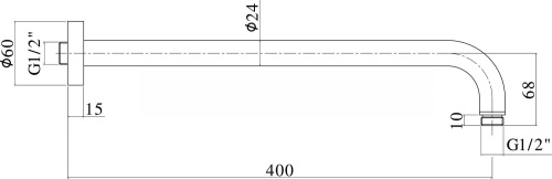 Держатель для верхнего душа Paffoni Lusso ZSOF034ST сталь - фото 2