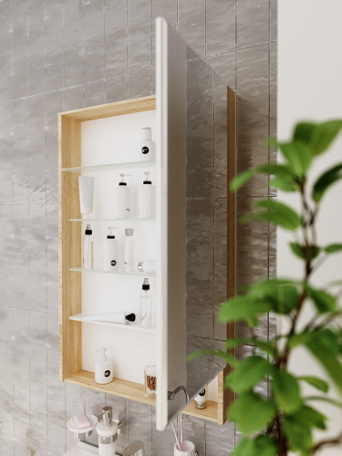 Зеркало-шкаф 1MarKa Mira У84861 60х14х90 подвесной цвет дуб сонома - фото 2