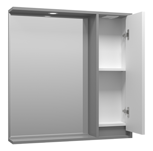 Зеркало-шкаф Brevita Balaton BAL-04080-01-01П 78х14х80 подвесной цвет белый/серый - фото 4