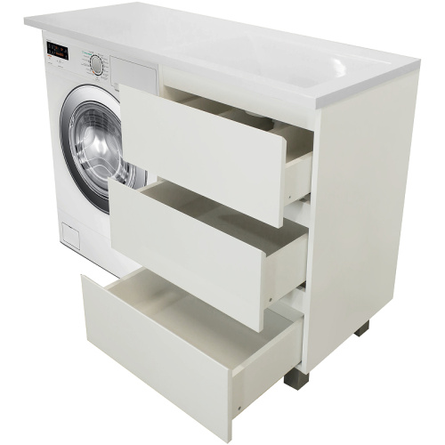 Тумба с раковиной Эстет Dallas Luxe 100 ФР-00002318 36х48х86 напольная цвет белый - фото 3