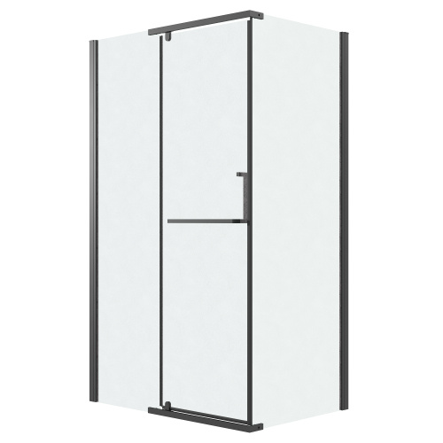 Душевая перегородка Grossman Pragma 200.K33.03.80.21.02 80х195 стекло текстурное профиль черный матовый - фото 2