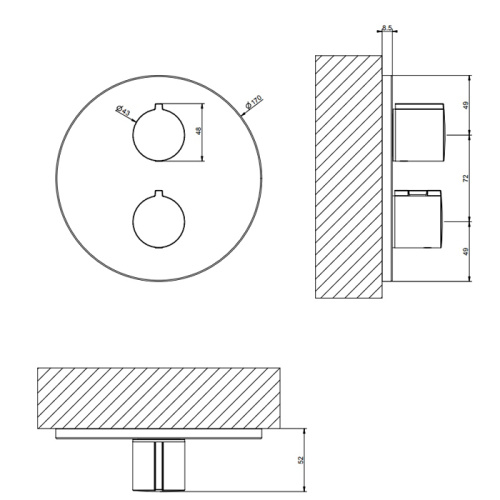 Смеситель Gessi Emporio Via tortona 38777#149 встраиваемый в стену никель с термостатом - фото 2