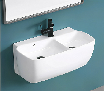 Раковина из сантехнического фарфора Cerutti SPA CT9282 67х35 подвесная цвет белый 1 отверстие под смеситель