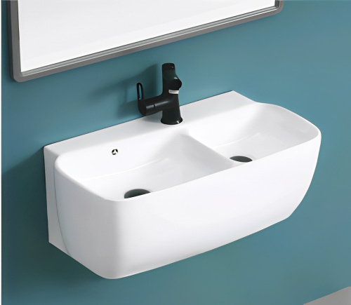 Раковина из сантехнического фарфора Cerutti SPA CT9282 67х35 подвесная цвет белый 1 отверстие под смеситель