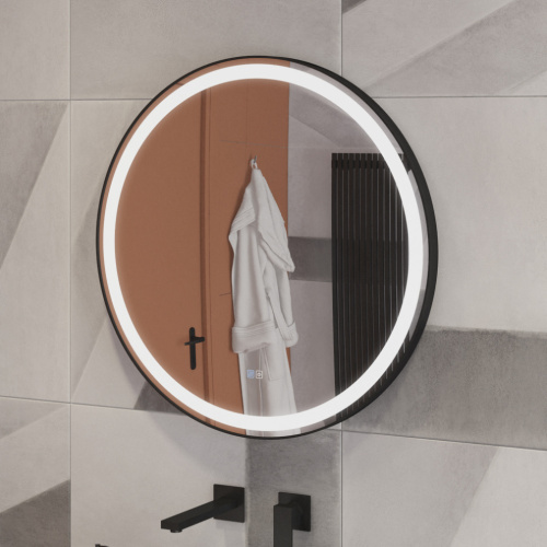 Зеркало в ванную Cezares CADRO CZR-SPC-CADRO-700-LED-TCH-WARM 70х70 цвет черный - фото 5