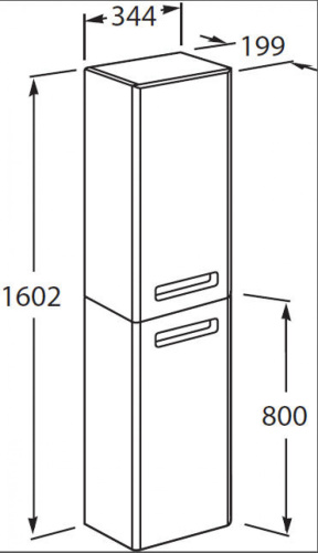 Шкаф-пенал Roca The Gap Original ZRU9302747 34х20х160 подвесной цвет фиолетовый - фото 2