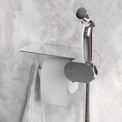 Унитаз напольный с бачком Am.Pm Inspire V2.0 CK50C1704W белый/хром с сиденьем микролифт душевой смыв - фото 4