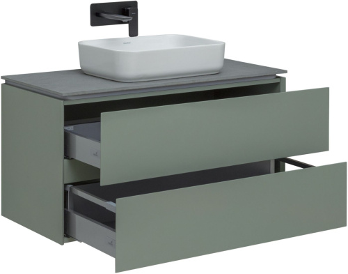 Тумба под раковину Allen Brau Infinity 1.21003.CGM 99х46х51 подвесная цвет зеленый/серый - фото 3