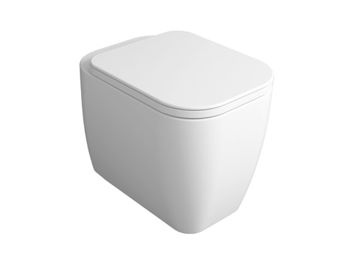 Чаша унитаза приставная Simas HE 01 bia цвет белый без сиденья безободковая душевой смыв