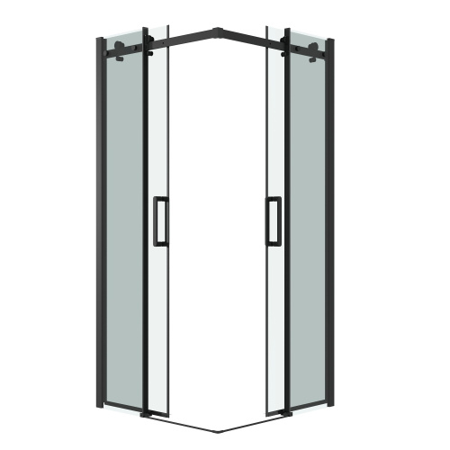 Душевой уголок Grossman Classic 300.K33.04.1010.21.00 100х100 стекло прозрачное профиль черный матовый без поддона - фото 2