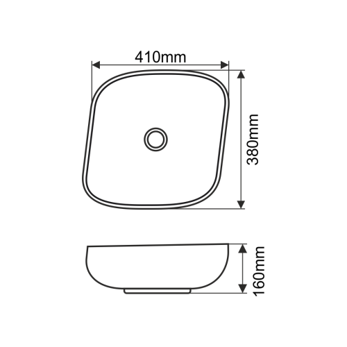 Раковина из сантехнического фарфора Melana 320329-805 41х38 накладная цвет белый без отверстий под смеситель - фото 2