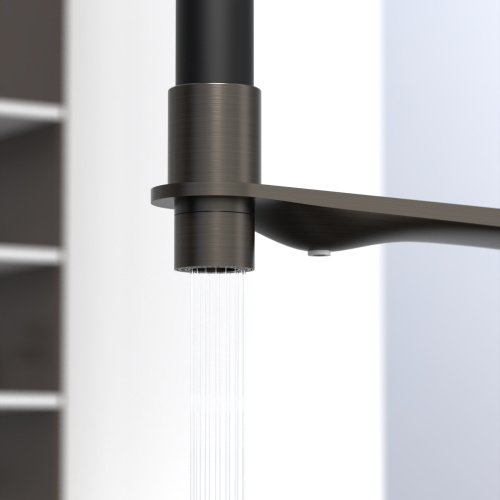 Смеситель для кухни Tokito MITSUISHI TOK-MIT-1012GM на раковину вороненая сталь - фото 4