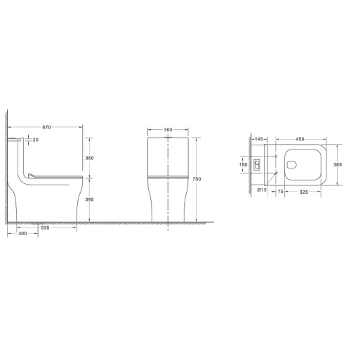 Унитаз напольный с бачком WeltWasser WW GLANBACH 001 GL-WT (10000009942) белый глянцевый с сиденьем микролифт безободковый смыв торнадо - фото 2