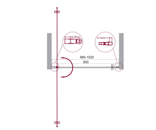 Душевая дверь BelBagno ETNA ETNA-B-1-100-C-T-90 стекло прозрачное профиль хром глянцевый - фото 2