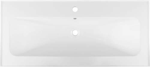 Раковина из литьевого мрамора Aquanet Арт 00318926 98х45 полувстраиваемая цвет белый 1 отверстие под смеситель - фото 4