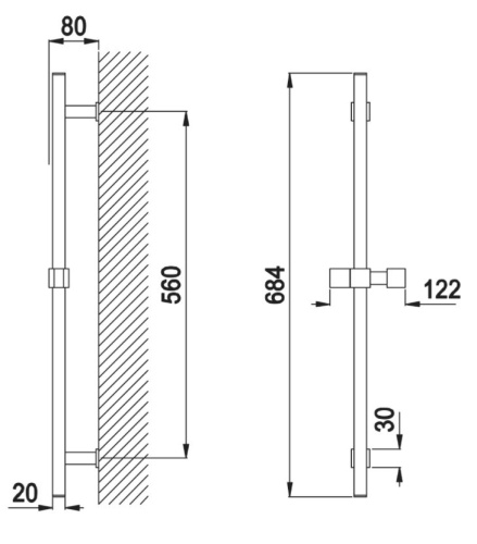 Душевая штанга Cezares CZR CZR-B-SDQ-01 хром - фото 2
