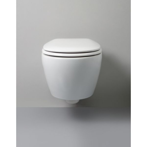 Чаша унитаза подвесная White Ceramic Basic W0203FG цвет бежевый матовый без сиденья безободковая - фото 2