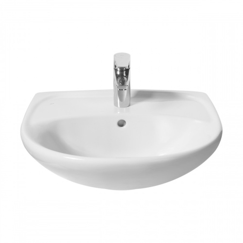 Раковина из сантехнического фарфора Jika Lyra 8142710001049 45х55 подвесная цвет белый 1 отверстие под смеситель - фото 3