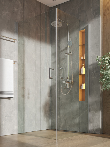 Душевой уголок Orange E04-090TCR 88х88 стекло прозрачное профиль хром глянцевый без поддона - фото 5