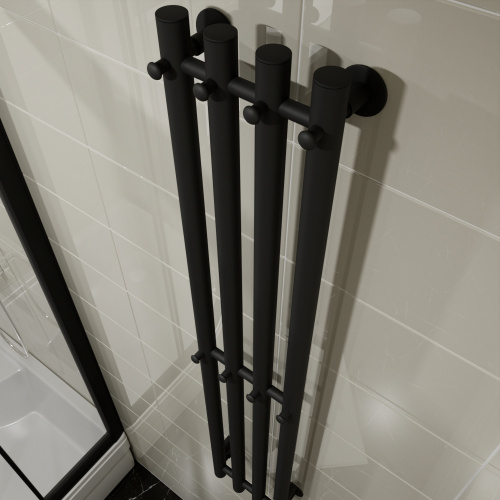 Полотенцесушитель Altasan Арго Арго12021ЧМ подвесной 21х120 электрический черный муар - фото 3