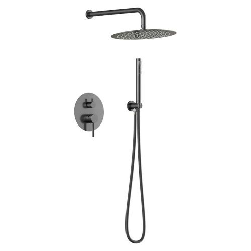 Душевая система Knotlor SS-26/GM встраиваемая в стену цвет вороненая сталь - фото 2