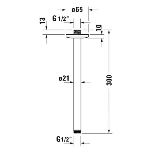 Кронштейн для верхнего душа Duravit Showers UV0670026046 черный матовый - фото 2