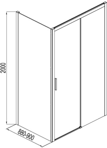 Душевая перегородка Aquanet Pleasure AE60-F-90H200U-BT 90х200 стекло прозрачное профиль черный - фото 3