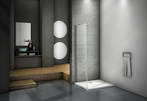 Душевая перегородка Good Door MOKKA МК00013 100х185 стекло прозрачное профиль белый - фото 2