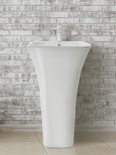 Раковина из санфаянса WeltWasser WW SK 44 см 10000005492 напольная цвет белый глянцевый 1 отверстие под смеситель - фото 4