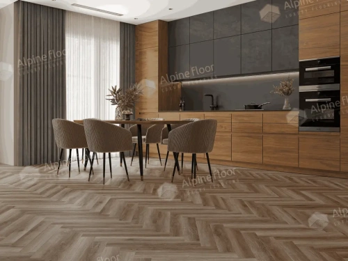 Ламинат Alpine Floor Herringbone 12 Pro New LF106-14 Дуб Пикардия толщина 1.2 см 34 класс 606х101 - фото 2
