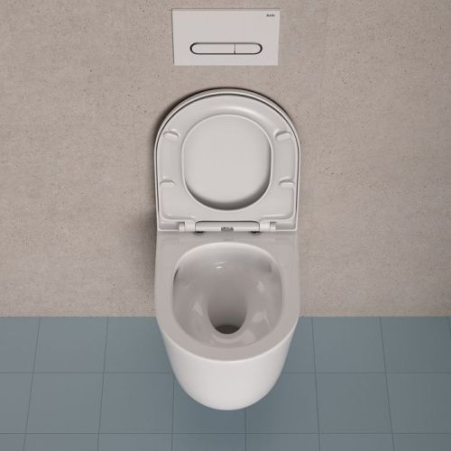 Унитаз подвесной IDDIS Slide SLIRDSEi25 белый глянец с сиденьем микролифт безободковый смыв воронка-водоворот - фото 5