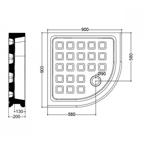 Душевой поддон Kerasan Retro 90х90 керамика белый - фото 2