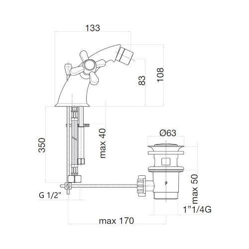 Смеситель Webert Armony AM710102010 на биде золото - фото 3