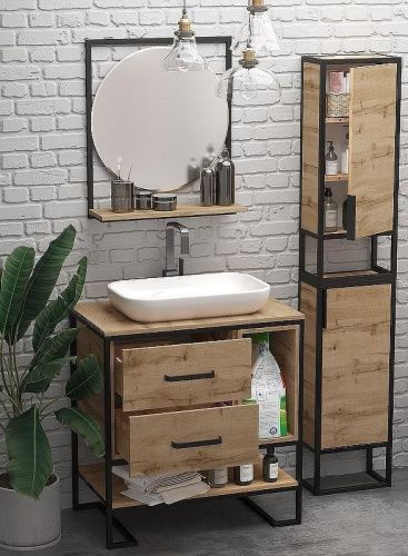 Тумба под раковину 1MarKa Grunge Loft Ц0000005442 80х50 цвет коричневый - фото 5