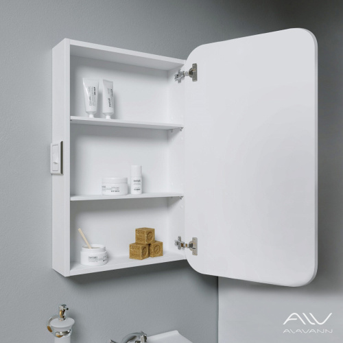 Зеркало-шкаф Alavann Monaco ALV0284001 80х13х55 подвесной цвет белый - фото 2