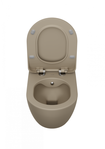 Чаша унитаза подвесная Creavit Free FE322-00CM00E-0000 цвет бежевый матовый без сиденья смыв торнадо - фото 3