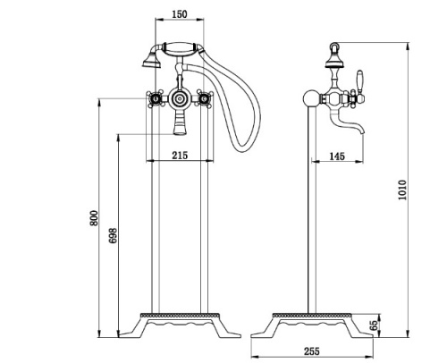Смеситель BOCH MANN VICO B BM9654 напольный черный - фото 3