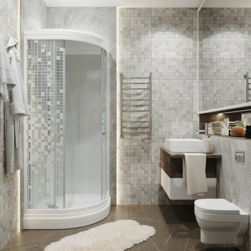 Душевая кабина Тритон Мозаика Щ0000061840 90х90 четверть круга с крышей ориентация универсальная - фото 4