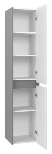 Шкаф-пенал Brevita Balaton BAL-05035-48-2П 35х34х163 подвесной цвет белый/серый - фото 4