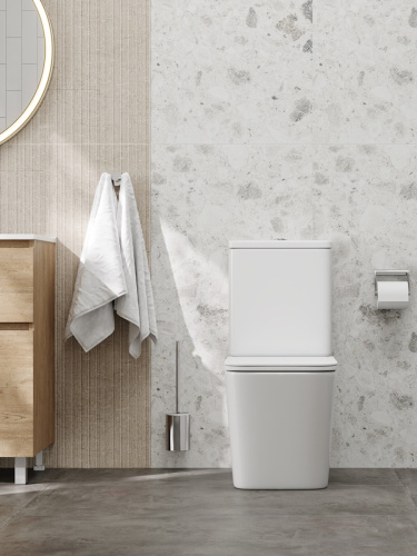 Унитаз напольный с бачком Teymi Helmi T40327 белый с сиденьем микролифт безободковый каскадный смыв - фото 3